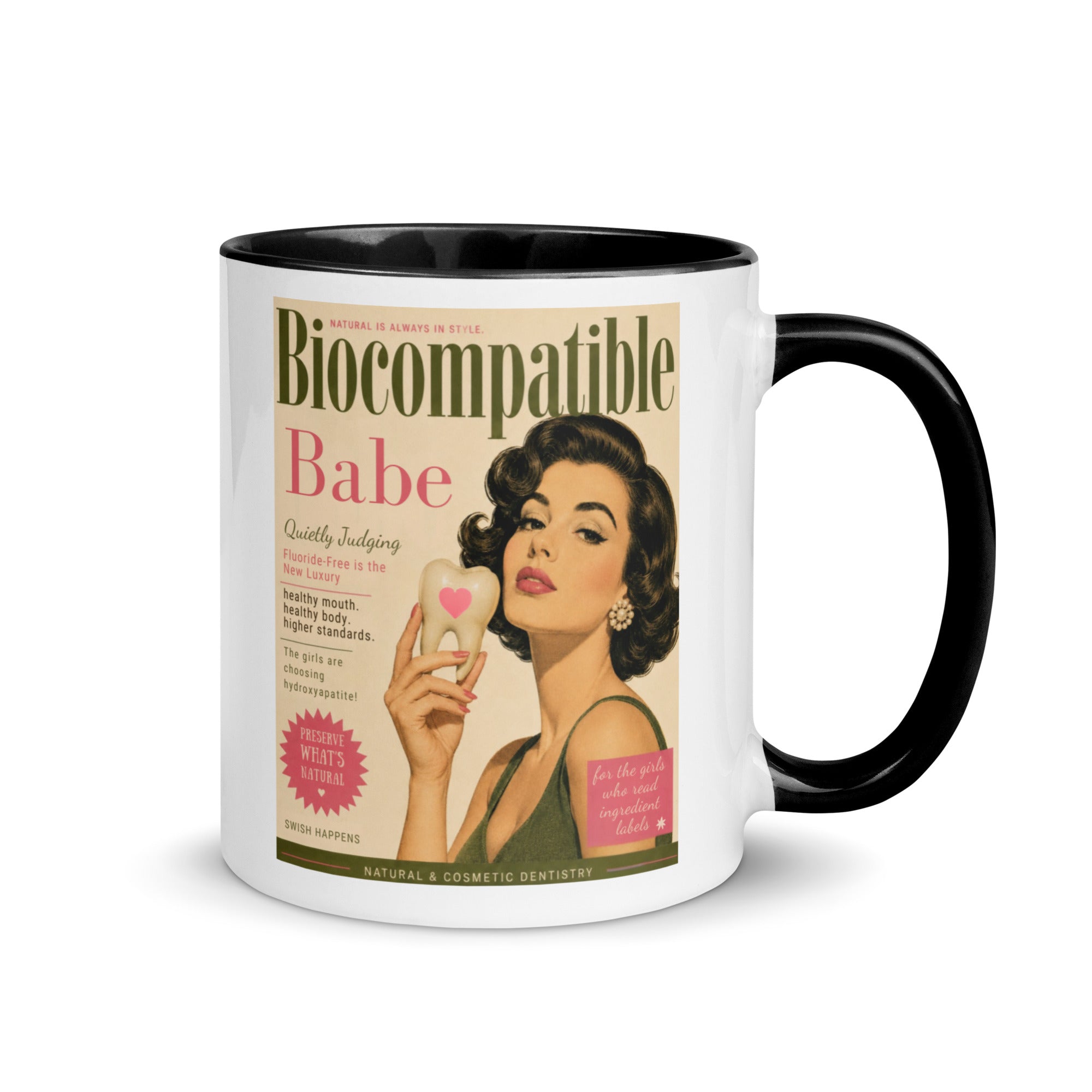 Biocompatible Babe retro wellness ceramic mug