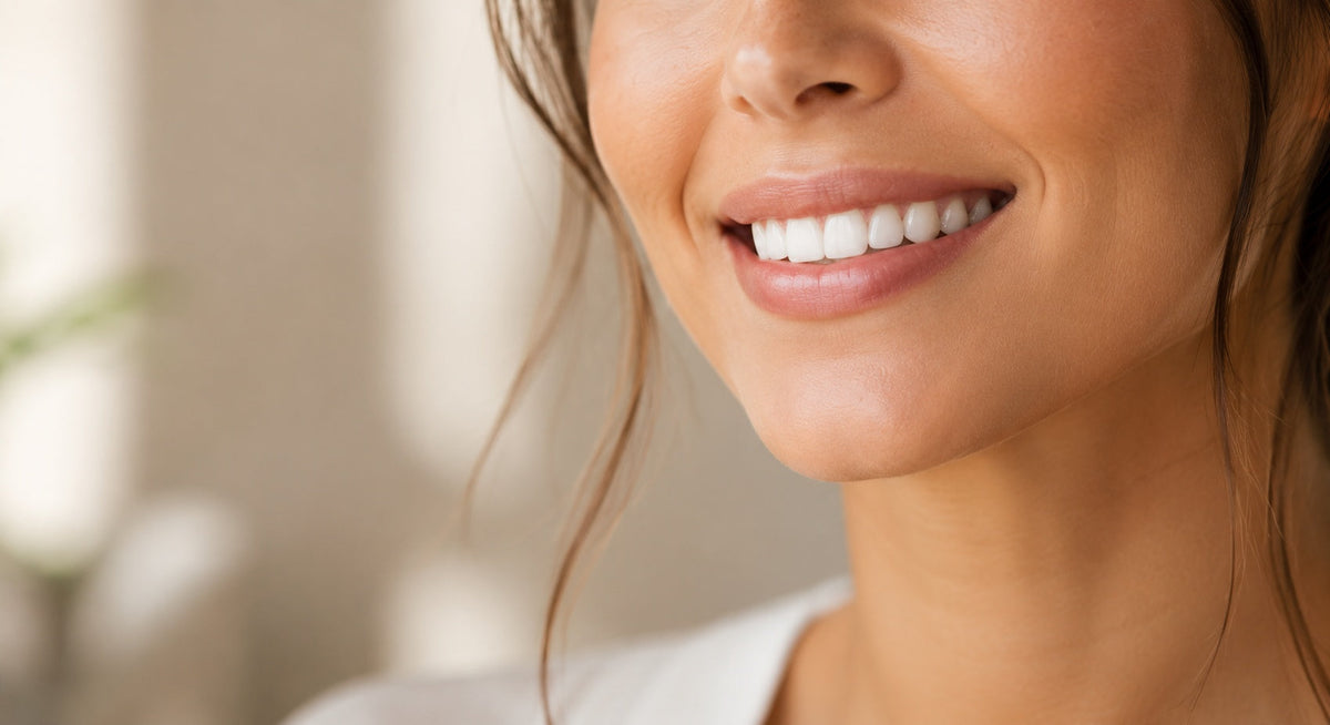 Natural close-up of a woman smiling confidently