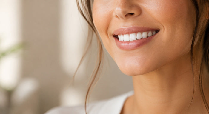 Natural close-up of a woman smiling confidently